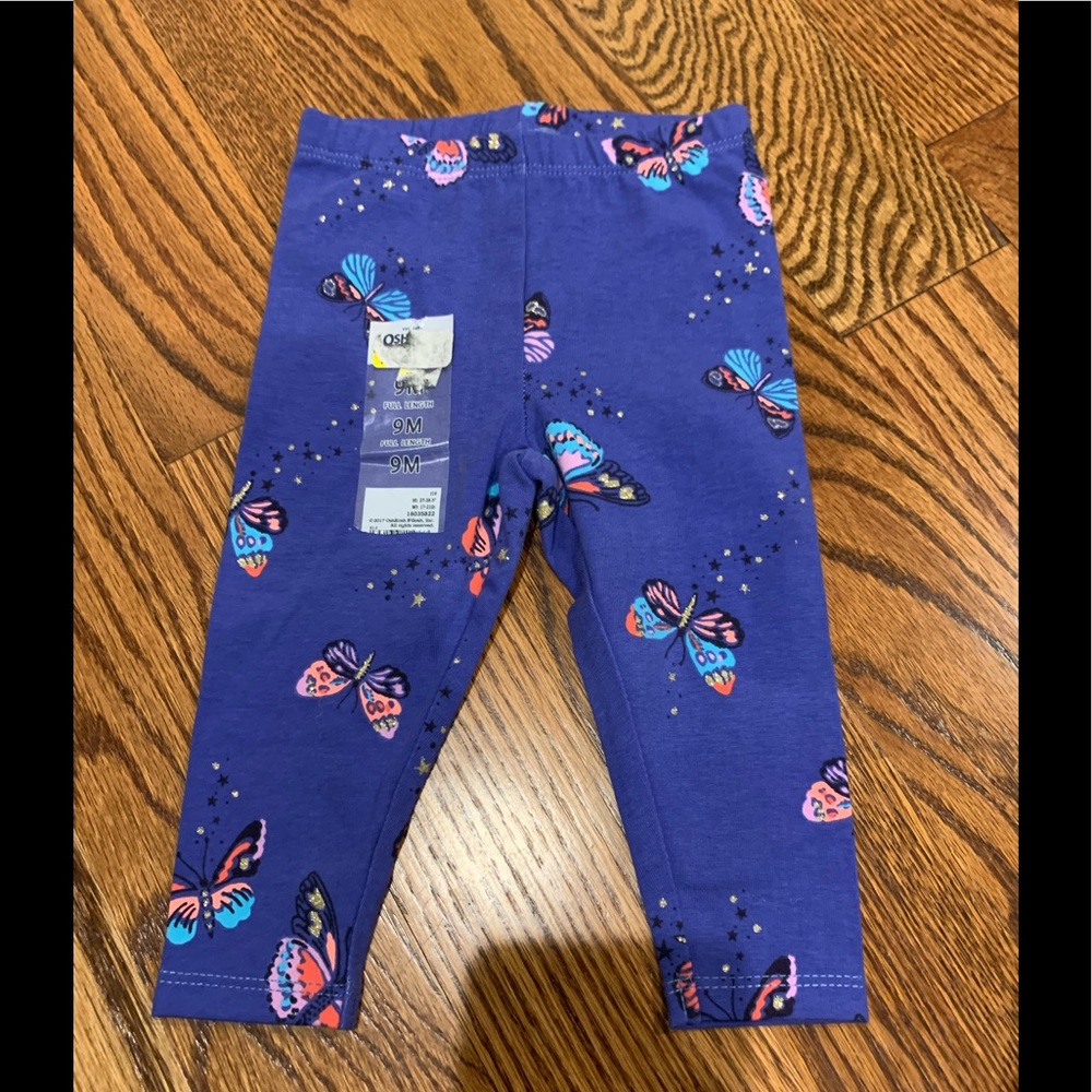 NWT Oshkosh blue butterfly leggings..9 months
